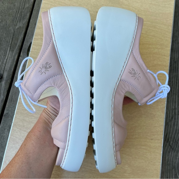 Fly London Dare520Fly Platform Wedge Leather Sandals In Nude Sz 38EU/7.5-8 US - Picture 11 of 16